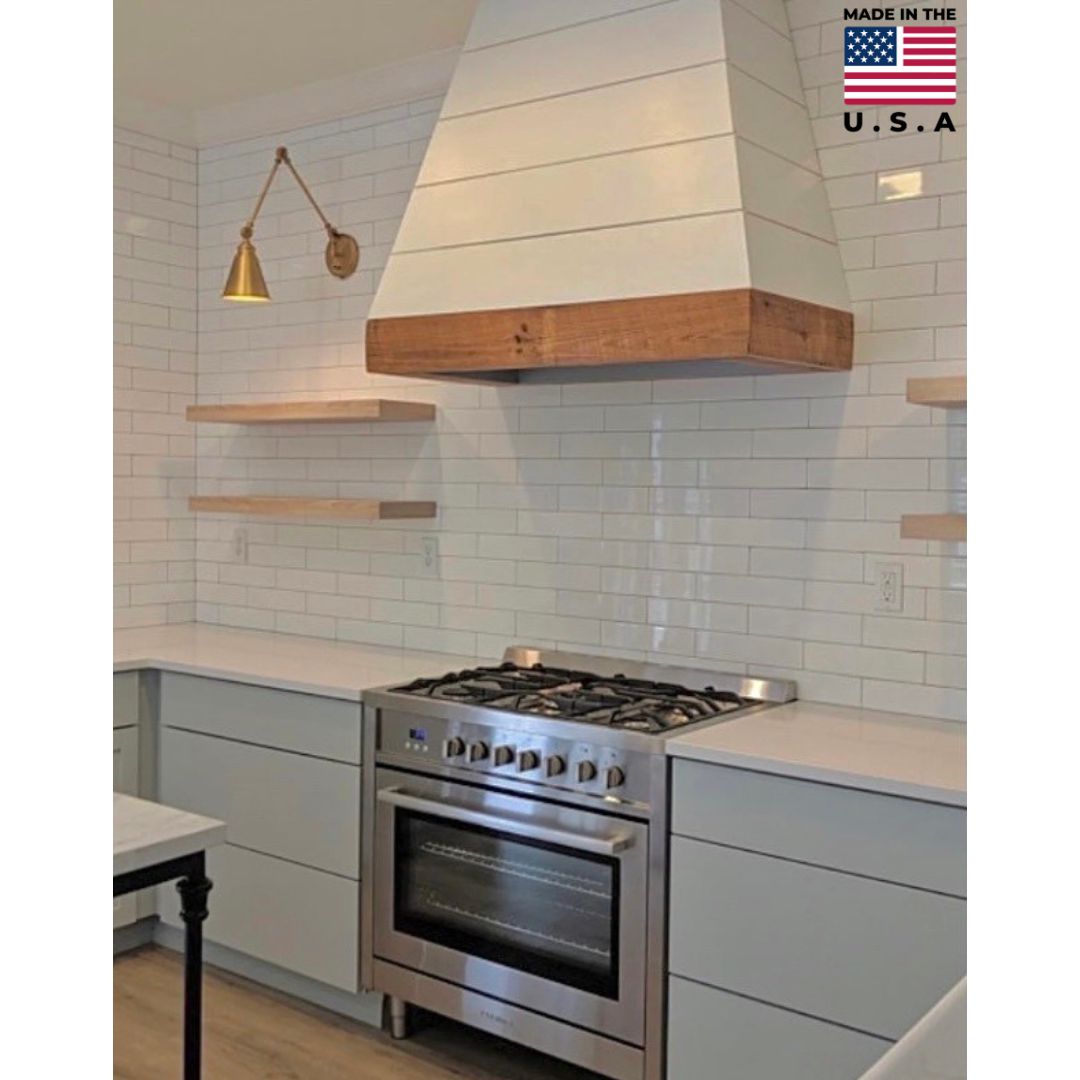Handcrafted Shiplap and Barnwood Range Hood (JAD0) – Rustic Kitchen & Bath