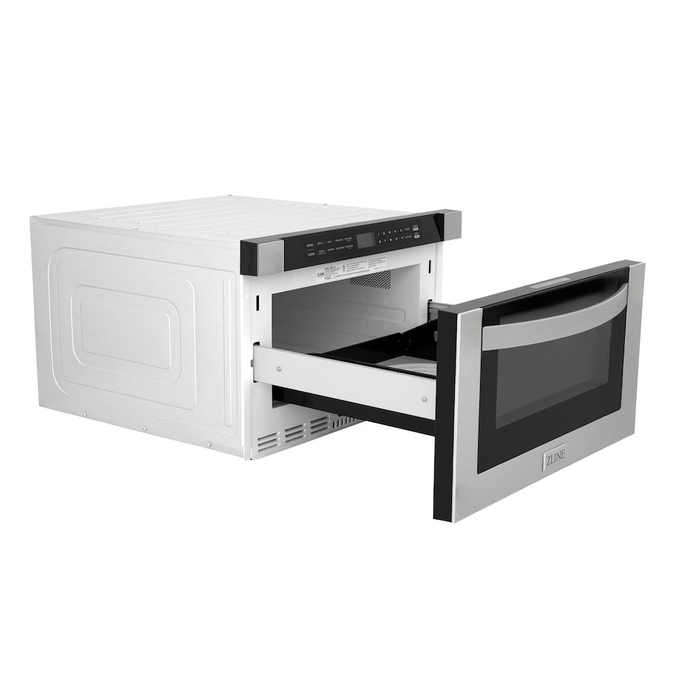 ZLINE 24 in. Stainless Steel Builtin Microwave Drawer (MWD1) Rustic