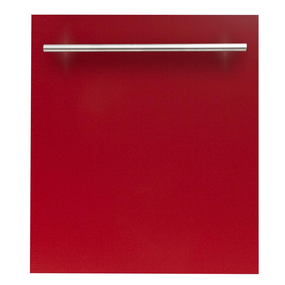 ZLINE 24 in. Top Control Red Gloss Dishwasher (DWRGH24) Rustic