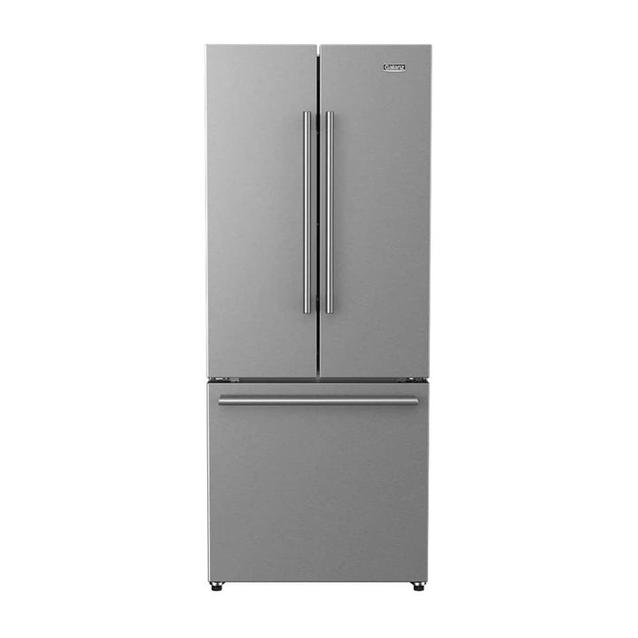 Galanz 29 in. 16 Cu. Ft. 3-Door French Door Counter Depth Refrigerator with Ice Maker in Stainless Steel (GLR16FS2K16)