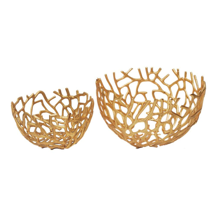 Moe's Home Collection Set of Two Nest Bowls Gold