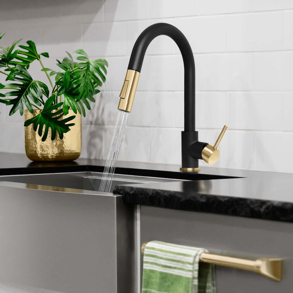 ZLINE Autograph Edition Pull Down Faucet in a modern kitchen
