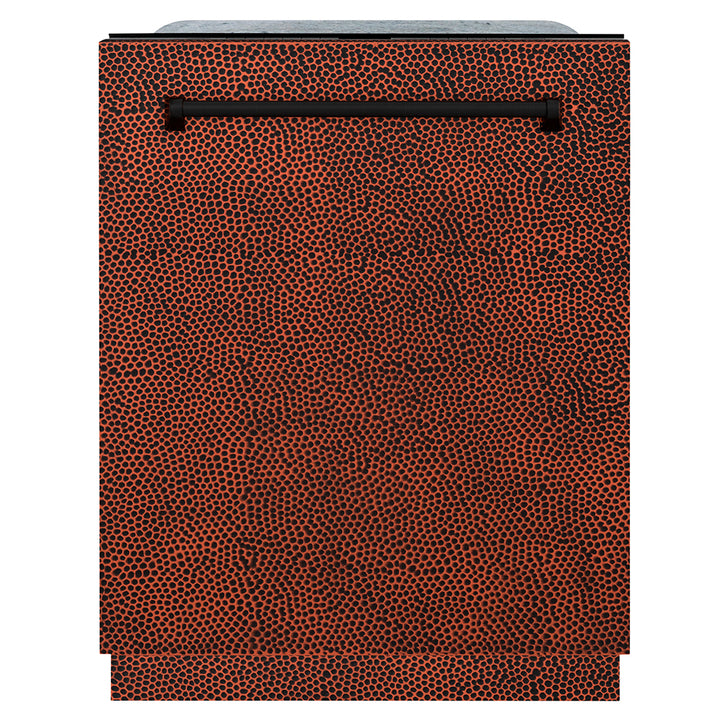 ZLINE 24 in. Monument Series 3rd Rack Dishwasher with Auto Door Open Drying, 44dBa, Hand Hammered Copper Panel (DWMT-HH-24)
