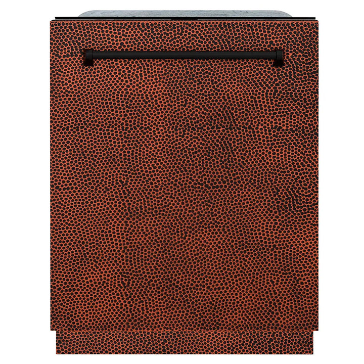 ZLINE 24 in. Monument Series 3rd Rack Dishwasher with Auto Door Open Drying, 44dBa, Hand Hammered Copper Panel (DWMT-HH-24)