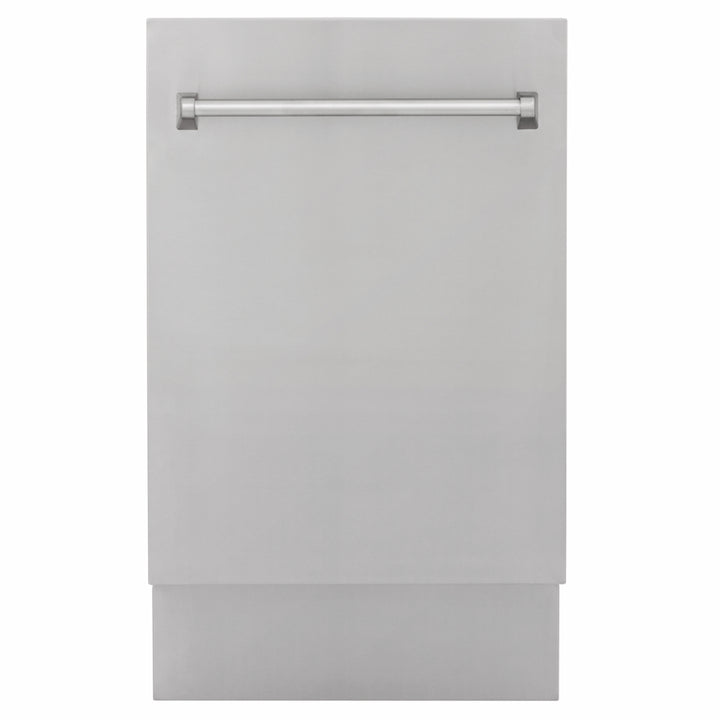 ZLINE 18 in. Tallac Series 3rd Rack Dishwasher with Auto Door Open Drying, 51dBa, Stainless Steel Panel (DWV-304-18)