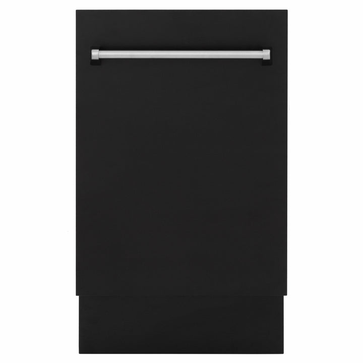 ZLINE 18 in. Tallac Series 3rd Rack Dishwasher with Auto Door Open Drying, 51dBa, Black Matte Panel (DWV-BLM-18)