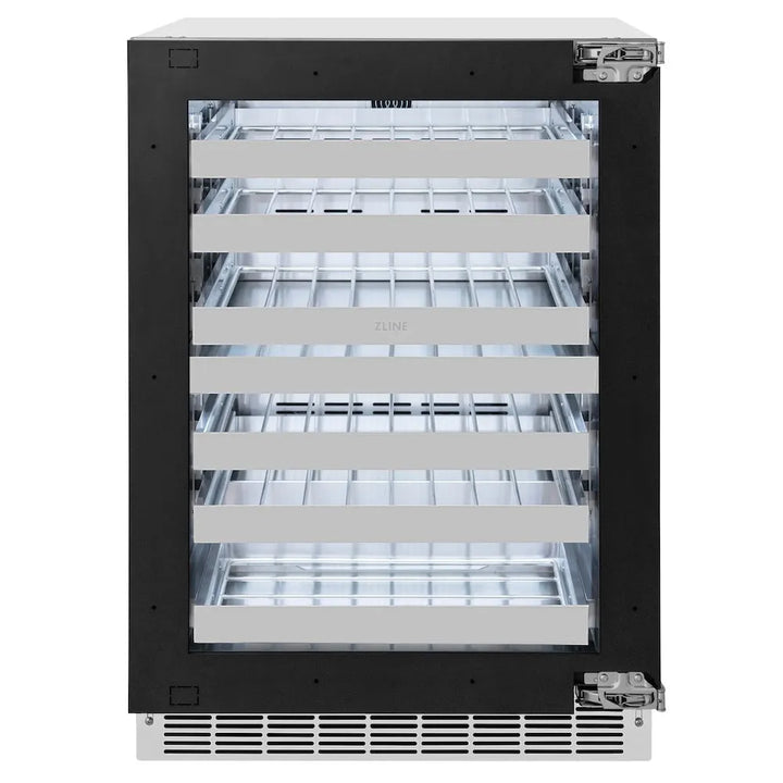 ZLINE 24 in. Touchstone Dual Zone 44 Bottle Wine Cooler with Panel Ready Glass Door (RWDPO-24)