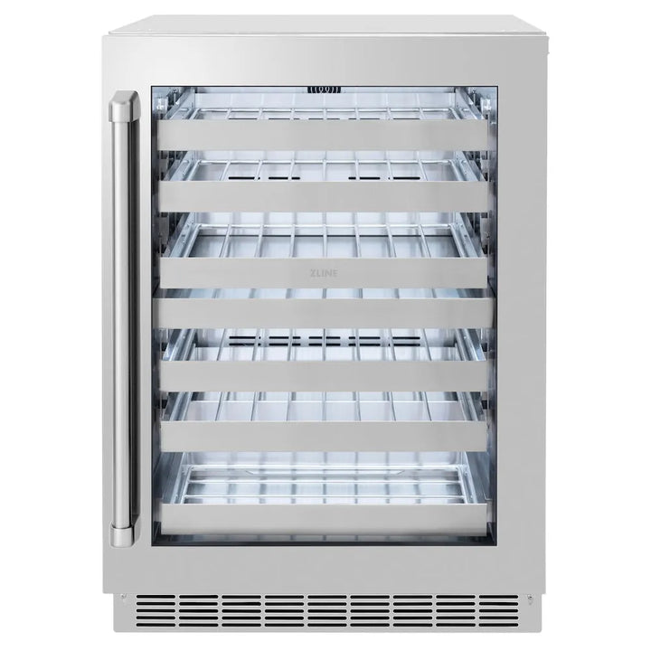 ZLINE 24 in. Touchstone Dual Zone 44 Bottle Wine Cooler with Stainless Steel Glass Door (RWDO-GS-24)