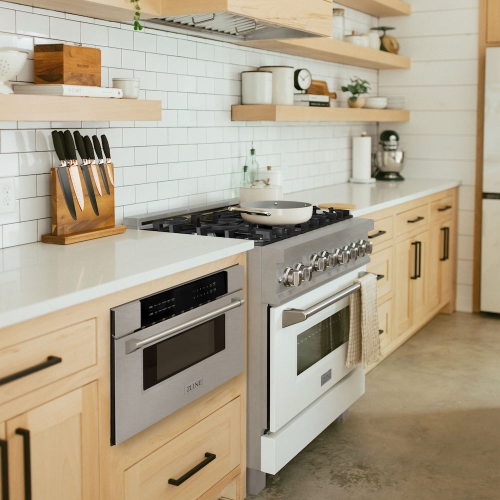 ZLINE Microwave Drawer in a farmhouse kitchen