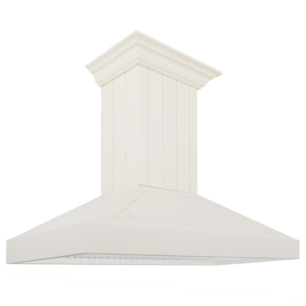 ZLINE Wooden Wall Mount Range Hood in Cottage White Includes Motor